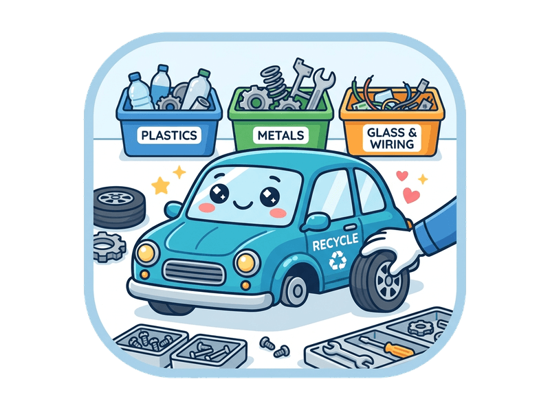 Illustration of salvage & dismantling service by Scrap Car SE16 Bermondsey & Rotherhithe