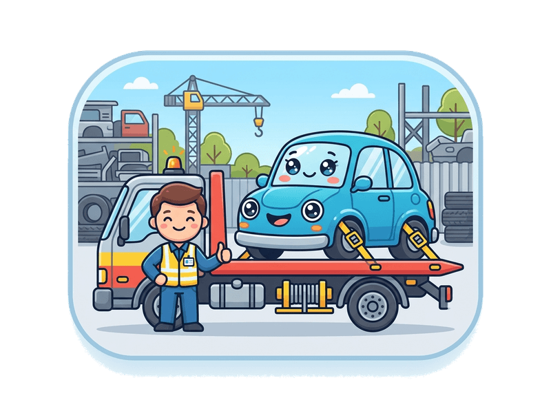 Illustration of scrap car collection service by Scrap Car SE16 Bermondsey & Rotherhithe